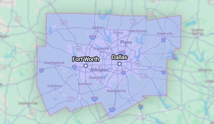 Fire Alarm DFW Service Area Map